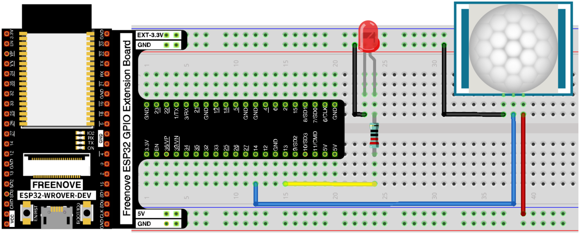 Collegamento hardware su breadboard